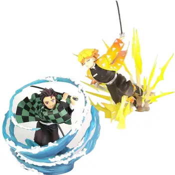 Anime Demon Slayer Kimetsu ne Yaiba Agatsuma Zenitsu Kamado Tanjirou PVC Dejanje Slika Igrača Kip Odraslih Zbirateljske Model Lutka