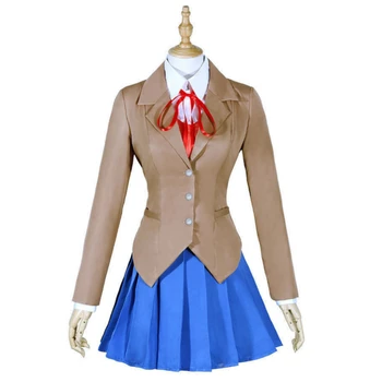 Anime Doki Doki Literature Klub Monika Cosplay Sayori Jurij Natsuki Cosplay Kostum Šolsko Uniformo Dekle Ženske Kopalke Igra Cos