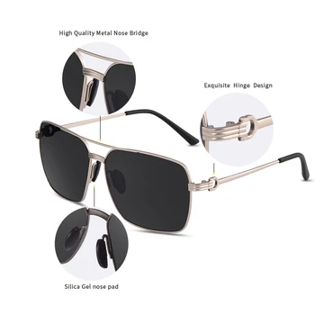AOFLY blagovno Znamko Design Classic Polarizirana sončna Očala Za Moške Vožnje Odtenki Zlitine, Retro Okvirjem Kvadratnih sončna Očala Moški zonnebril heren