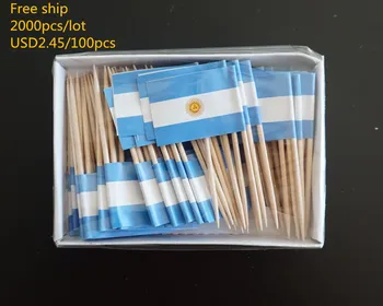 Argentina zobotrebec zastav, Državo zastave, Torto toppers, skupaj 2000pcs, 100 kozarcev/vrečko, Prosti ladja
