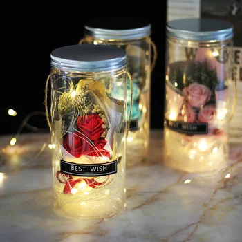 Aromaterapija Milo Rose LED Milo Cvet Plastenk Poroko Umetne Rože valentinovo, Dan Matere Božič Darilo