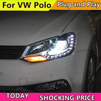 Avto Styling za VW Volkswagen POLO Smerniki 2011-2017 GTI Slog Žarometi LED Žaromet Visoko Nizko Žarka Xenon DRL Glavo Svetilke Spredaj