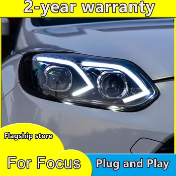 Avto Styling Žarometi za Ford Focus za obdobje 2012-LED Žarometov za Ostrenje Glavo Svetilka LED Dnevnih Luči LED DRL Bi-Xenon HID