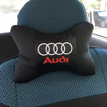 Avto Vratu blazino usnje Auto Sedež Glavo podporo vratu zaščitnik ostali potovalna blazina za Audi (2 kos)