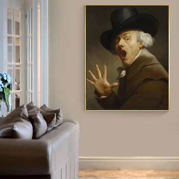 Avtoportret v Presenečenje in Grozo, ki jih je Joseph Ducreux Oljnih Slik na Steni Umetnosti Plakatov in Fotografij Klasične Umetnosti Slike