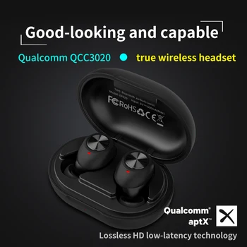 AYINO EP820 TWS Bluetooth 5.0 Slušalke APTX Brezžični Čepkov z QualcommChip CVC 8.0 25H Dolžina Nadzor Glasnosti
