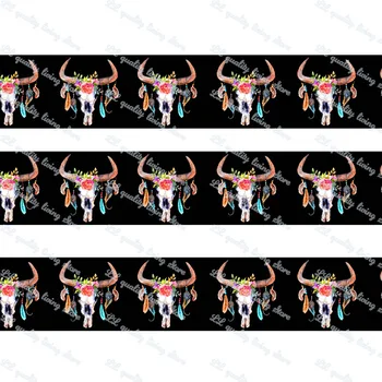 Azteški krava natisnjeni Grosgrain Traku DIY pribor natisnjeni elastični trak oblačilo materiala 50 metrov