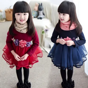 Baby Girl Oblačenja Jeseni Otroci Oblačila Očesa Til Princesa Dekle Stranka Obleko Nositi Tutu Otroci Cvet Obleke Za Dekleta