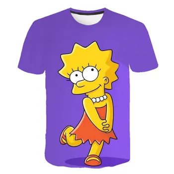 Baby poletje T-shirt 2020, Simpson 3D printed majica s kratkimi rokavi za dečke, priložnostne T-majica za fante in dekleta, posadke vratu 4-14t
