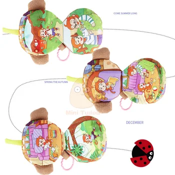 Baby Srčkan Živali Krpo Knjiga 3D Cartoon Opica Slog Mehko Nepremočljiva Tkanine, ki Poučujejo Igra, Učenje Zgodnjega Izobraževanja Za Otroke