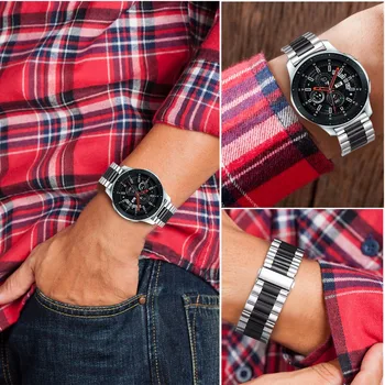 Bandream iz Nerjavečega Jekla Watchband + Link za odstranjevanje barve za Samsung Galaxy Watch 46mm SM-R800 Hitro Sprostitev Pasu Trak Zapestja