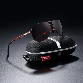 BARCUR Aluminija, Magnezija sončna Očala Moških Pilotni sončna očala Vožnje Očala Oculos De Sol