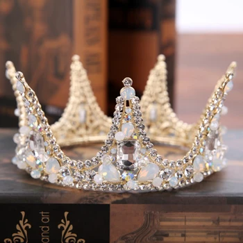 Baročni Gold Silver Pribor Za Lase Kristalno Tiaras Kron Pearl, Ki Je Ročno Izdelan Poročni Krog Krone Za Lase, Nakit Za Ženske