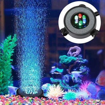 Barva Spreminja, LED Nepremočljiva Luči Akvarij Krog Fish Tank Bučke Dekor Lučka je plug ，primerna za vse velikosti fish tank uporabo.