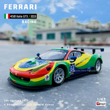 Bburago 1:43 Trda Izdaja Ferrari 458 ITALIA GT3 dirke model simulacije modela avtomobila zlitine avto igrača moški zbirka darilo