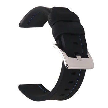 BEAFIRY Mehke Silikonske Gume Watch Pasu Trak 22 24 26 mm Nepremočljiva Watchband črna
