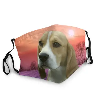 Beagle Sunset Pes Non-Enkratno Usta Masko Za Odrasle Unisex Hišni Ljubljenčki Anti Meglica Dustproof Masko Zaščitni Pokrov Respirator Žarilna