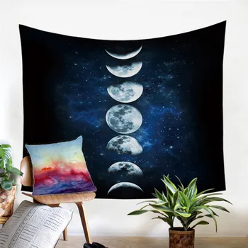BeddingOutlet Moon, Eclipse Spreminjanje Tapiserija Galaxy Tiskane 3D Art Preprogo Krajine, Tapiserija, Doma Dekor Steni Visi 2 Velikosti