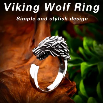 Beier 316L iz Nerjavečega Jekla nos viking Amulet Viking volk živali Odin Simbol za moške skandinavskih debelo obroč, nakit, LR477