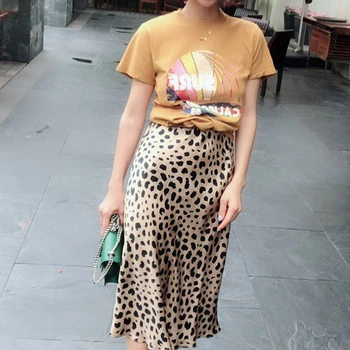 Bella Filozofija Poletje 2019 kawaii boho bodycon leopard tiskanja visoko pasu krila, ženska midi leopard krilo punk ulične