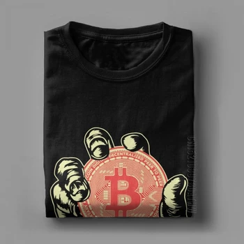 Bitcoin Crypto Cryptocurrency T-Majice Človek je Siva Oblačila Preprosta T Srajce Crewneck Čistega Bombaža Tee Majica