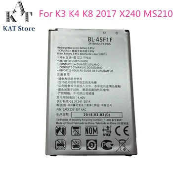 BL-45F1F Telefon Baterija Za LG K3 2017 K4 2017 K8 2017 X240 MS210 M160 X230K Zamenjavo Baterije Visoke Kakovosti AAA