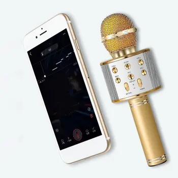 Bluetooth KTV Brezžični Karaoke Ročni Mikrofon USB Predvajalnik Mikrofon Zvočnik Prenosni Božič, Rojstni dan Doma Stranka VROČE