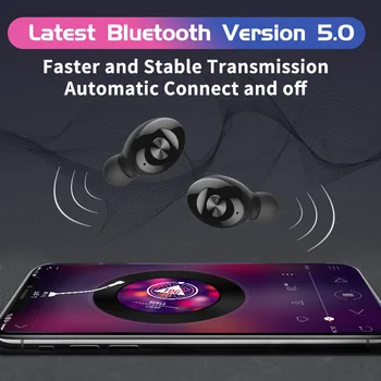 Bluetooth Slušalke Brezžične V5.0 TWS Mini Šport Čepkov 3D Stereo Glasbe Bas Zvok Gaming Slušalke Voznik prostoročno Slušalko