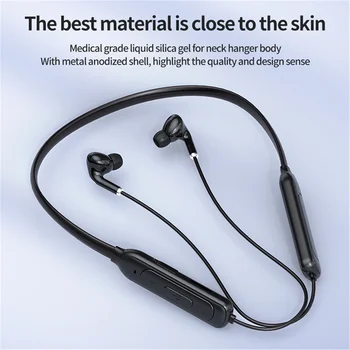 Bluetooth Slušalke Športne Neckband Magnetni Brezžične slušalke Stereo Čepkov Glasbe Kovinski Slušalke Z Mikrofonom Za Vse Telefone