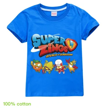 Bombaž Super Zings Otroci T-shirt za Boy Superzings Fantje Majica s kratkimi rokavi Dekliška Vrhovi Risanka Otroci Tshirt Oblačila 1-16 Let