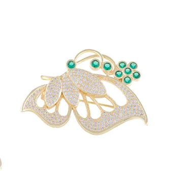 Boutique priljubljena različica klasične metulj cirkon broška baker mikro-vdelan cirkon obrti modne dame broška pin