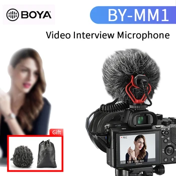 BOYA S-MM1 Video Snemanje Mikrofona za DSLR Fotoaparat Pametni Osmo Žep Youtube Vlogging Mic za iPhone, Android DSLR Gimbal