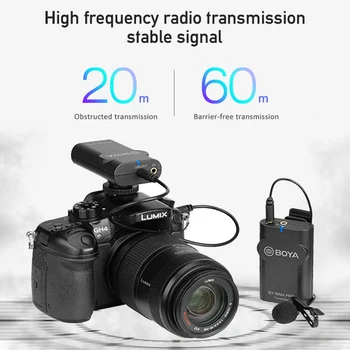 BOYA S-WM4 Pro K1/K2 Dual Channel Brezžični Studio Kondenzatorskega Mikrofona, Lavalier River Intervju Mic za DSLR Fotoaparat Pametni