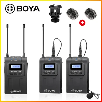Boya S-WM8 Pro K1 K2 UHF Dual-Channel Brezžičnega Mikrofon Sistema Intervju Sprejemnik Oddajnik za iPhone DSLR Fotoaparat Canon