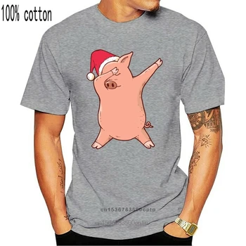 Božič Dabbing Pig - moška T-Shirt Nova Smešno Tee Majica za moške, ženske, nova moda desing