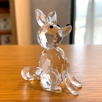 Božično Darilo Kristalno Steklo Swiper Fox Kristalno Figurice Lepa Žival Obtežilnik Za Papir Doma Namizni Okras Decors Veliko Otroci Darila