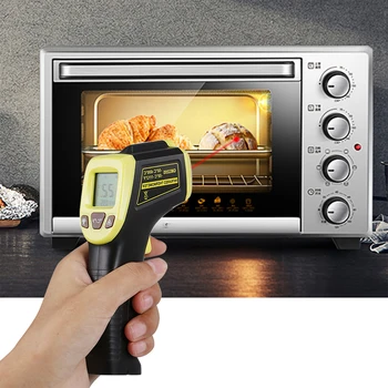 Brezkontaktno Infrardeči LCD Monitor Laserski Termometer Natančen Digitalni Za Kuhanje Vroče Površine Delov Motorja (Brez Baterije)