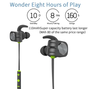 Brezžične Slušalke Bluetooth Športne Slušalke IPX5 Nepremočljiva Čepkov Magnetni Slušalke Slušalke Z Mikrofon Za Telefon Šport Runner