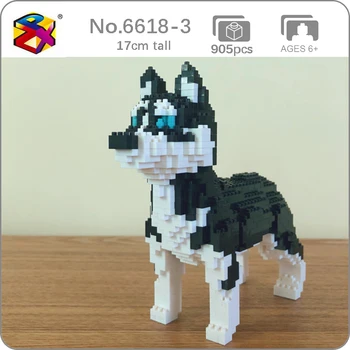 BS 6618-3 Sibirski Husky Pes Živali, Hišne živali, 3D Model 905pcs DIY Mala Mini Diamond Bloki, Opeke Stavbe Igrača za Otroke, št Polje