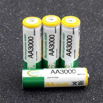 BTY AA 1,2 V 3000 MAh Pre/Bivanje Polnjenje Ni-MH Celice za ponovno Polnjenje Nimh Batteriess AA LR6 HR6 3000mAh Za Baklo Daljinsko upravljanje