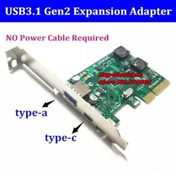 Cableless Visoke Hitrosti 10Gbps USB3.1 Vrsta- + Tip-c vmesniško kartico PCI-E 4x da usb3.1 express za mac pro 3.1-5.1/os 10.9-10.13.6