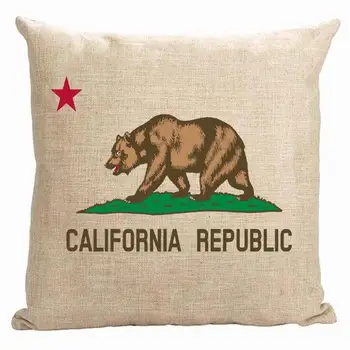 California blazino kritje, lepe risanke Kaliforniji zastavo nosi vrgel blazino cover prevleke