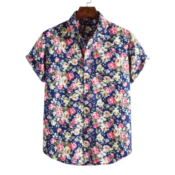 Camisa hawaiana de manga corta par hombre a la moda de 2021, camisas de secado rápido de talla grande asiáticas, M-3XL priložnostnega