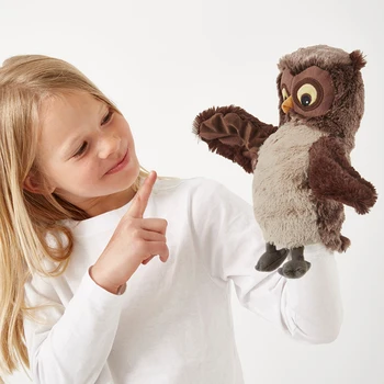 Candice guo! super srčkan plišastih igrač lepa žival brown owl mehko roko lutkovno otrok otrok pomiritev igrača rojstni dan Božično darilo 1pc