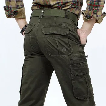 Cargo Hlače Moške, Visoke Kakovosti Bombaž Naravnost Joggers Hlače Moški Plus Velikost pantalon hombre Multi-žep Vojske Taktično hlače