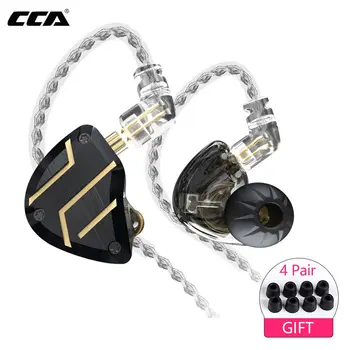 CCA C10 Pro 1DD+ 4 BA Hibridni Pogon Slušalke V Ušesa Slušalke Dj Hi-fi Monito Teče Športne Slušalke šumov Čepkov
