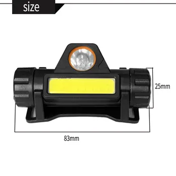 COB LED Žaromet Prenosna Svetilka 12000LM USB za Polnjenje Vgrajene v 18650 Baterijo Baklo luč za kampiranje, ribolov Glava luči