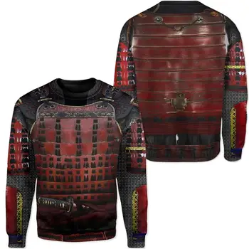 Cosplay Modni Moški pulover s kapuco Zadnjih Samurajev oklep 3D Tiskanih Harajuku Unisex Majica Priložnostne Puloverju sudadera hombre KJ078