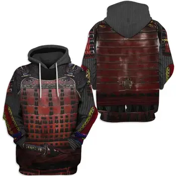 Cosplay Modni Moški pulover s kapuco Zadnjih Samurajev oklep 3D Tiskanih Harajuku Unisex Majica Priložnostne Puloverju sudadera hombre KJ078