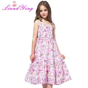 Cvet Dekle Obleko Roza Cvetlični Šifon Obleko Maxi 2020 Poletje Princesa Poročno zabavo Halje Otroci Oblačila Velikosti 2-12Y